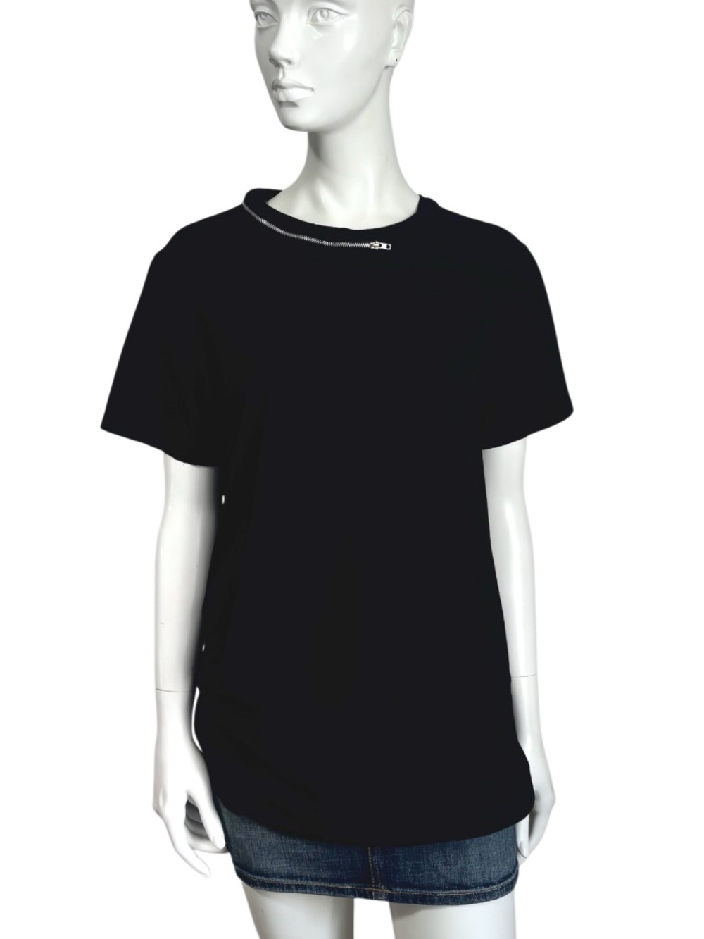 100% Cotton Zipper Gold Wiel Black Tshirt